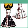 Jialin Halloween Dress For Women Scary Printed Sleeveless Costume Dress Summer)