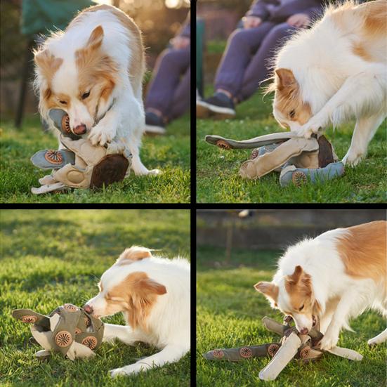 Dog Snuffle Knot Interactive Puzzle Toy Puppy Enrichment Toy with Treat Pockets Tie And Knot Tentacles Into Snuffle Ball for Slow Eating Foraging
