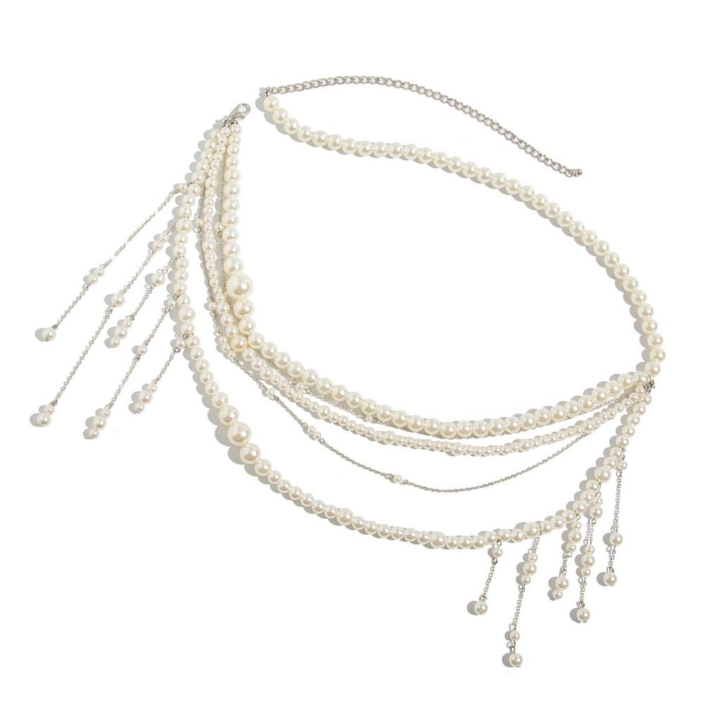 Imitation Pearls Tassels Waist Chain for Women Adjustable Body Chain Beach Jewelry Accessory Wedding Accessories
