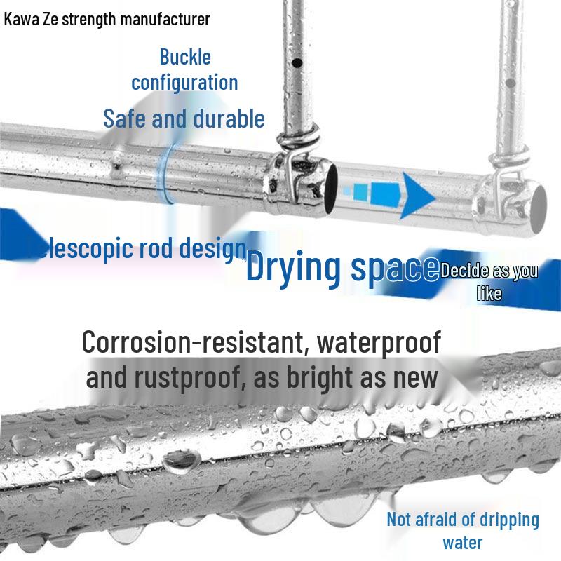 304 Stainless Steel Telescopic Clothes Drying Rack - Folding Balcony Quilt Dryer