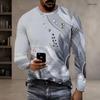 Men Plus Size Round Neck Long Sleeve T Shirt Black Sparkle Star Print Pullover Straight Hem