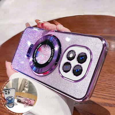 Note14pro Luxury Glitter Plating Holder Silicone Case On For Xiaomi Redmi Note 14 Pro Plus 14pro 4g 5g Soft Stand Cover Poco X7