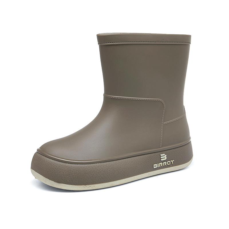 Rain Shoes Women's Fashion Wear Rain Waterproof Non-slip Soft Sole Student Short Rain Boots Velvet Warm Water Shoes