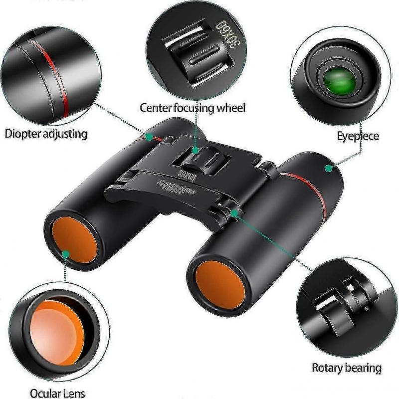 30x60 Waterproof Binoculars - Mini, Portable & Collapsible for Kids and Adults, Ideal for Bird Watching & Outdoor Hunting