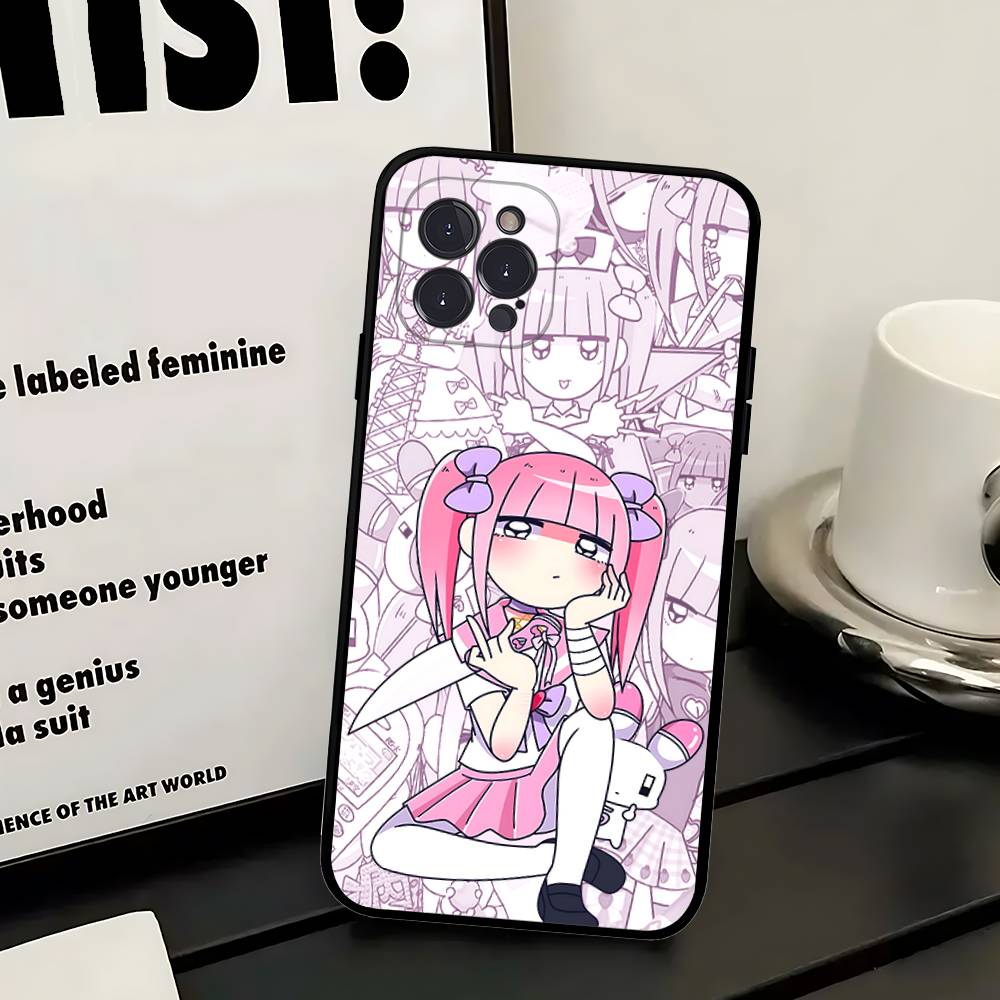 Anime Menhera Chan Phone Case For Iphone 16 15 17 13 14 12 11 Pro Max Plus Black Shell Cover Case