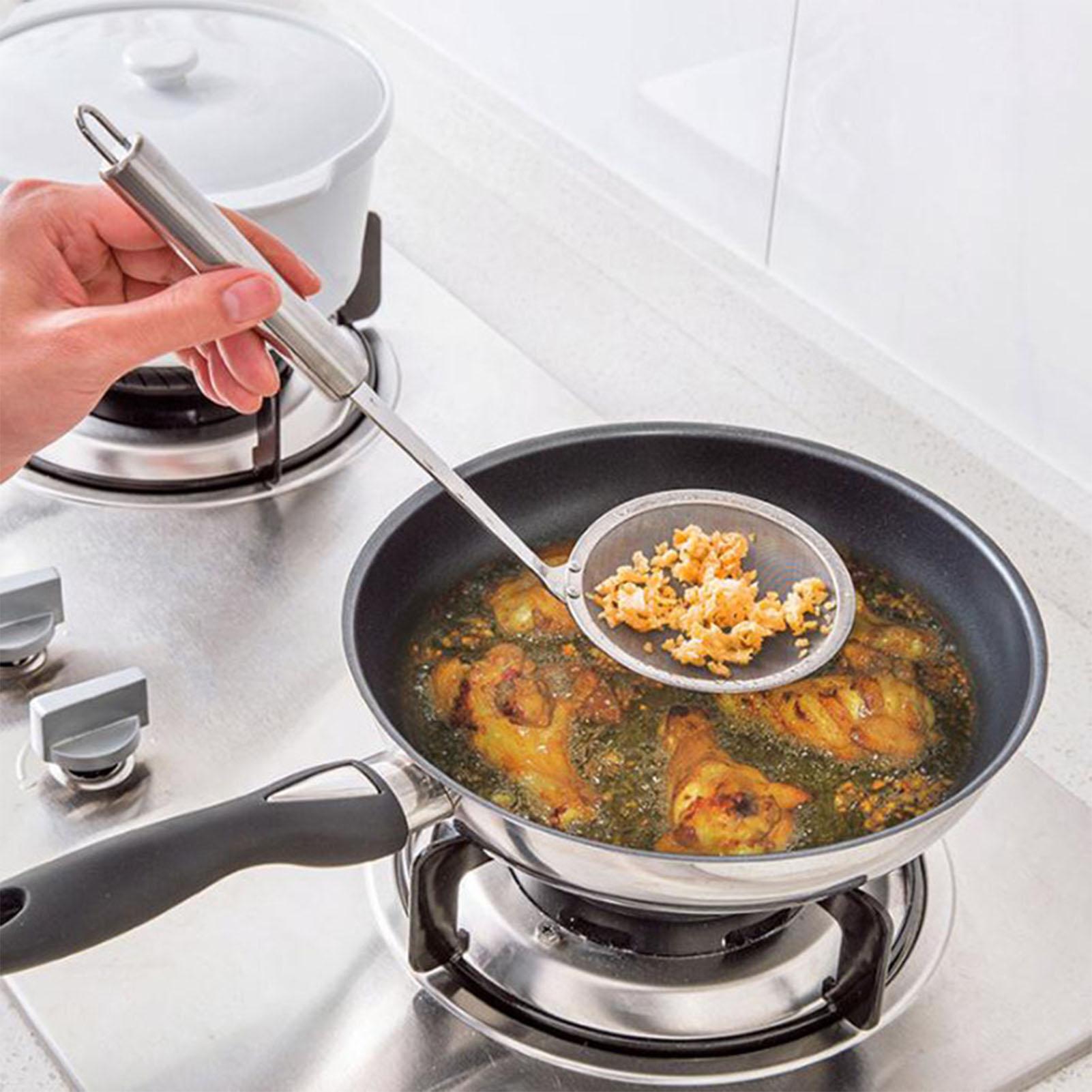 

Fine Mesh Strainer Fine Mesh Strainer Stainless Steel Skimmer Spoon with Long Handle Kitchen Cooking Tool Skimmer Strainer Spoon