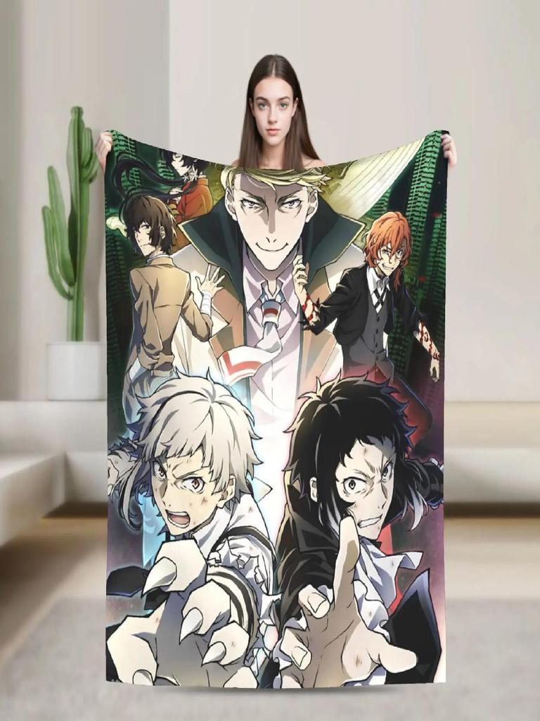 Bungo Stray Dogs Dazai Plush Flannel Throw Blanket Super Warm Couch Chair Bedspread Perfect Gift Idea for Boys and Girls
