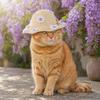 Jijijing Dog Straw Hat, Cute Flower Pet Sun Breathable Summer Wide Brim Hat for Dogs Cats Camping Hiking