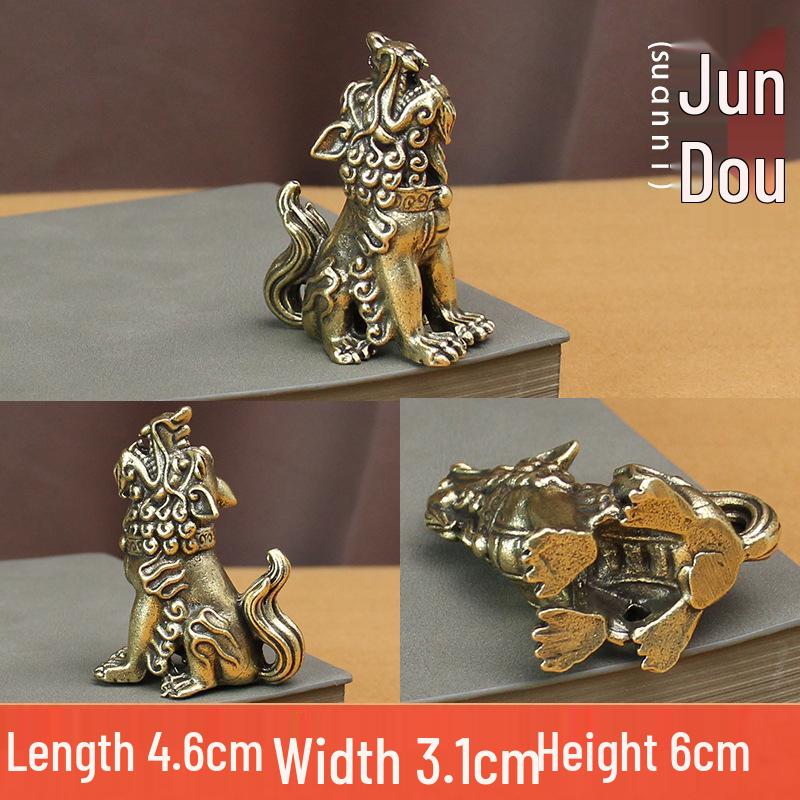 Brass Dragon Nine Sons Keychain and Yazi Taotie Car Ornament Gift