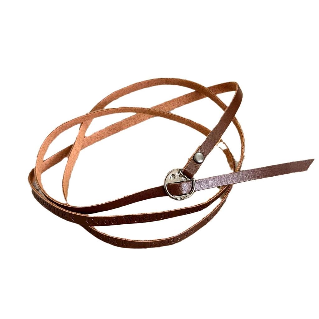 Niche Retro Western Versatile Multi-Layer Punk Choker Neckband Wasteland Style Alphabet Leather Hottie Waist Chain