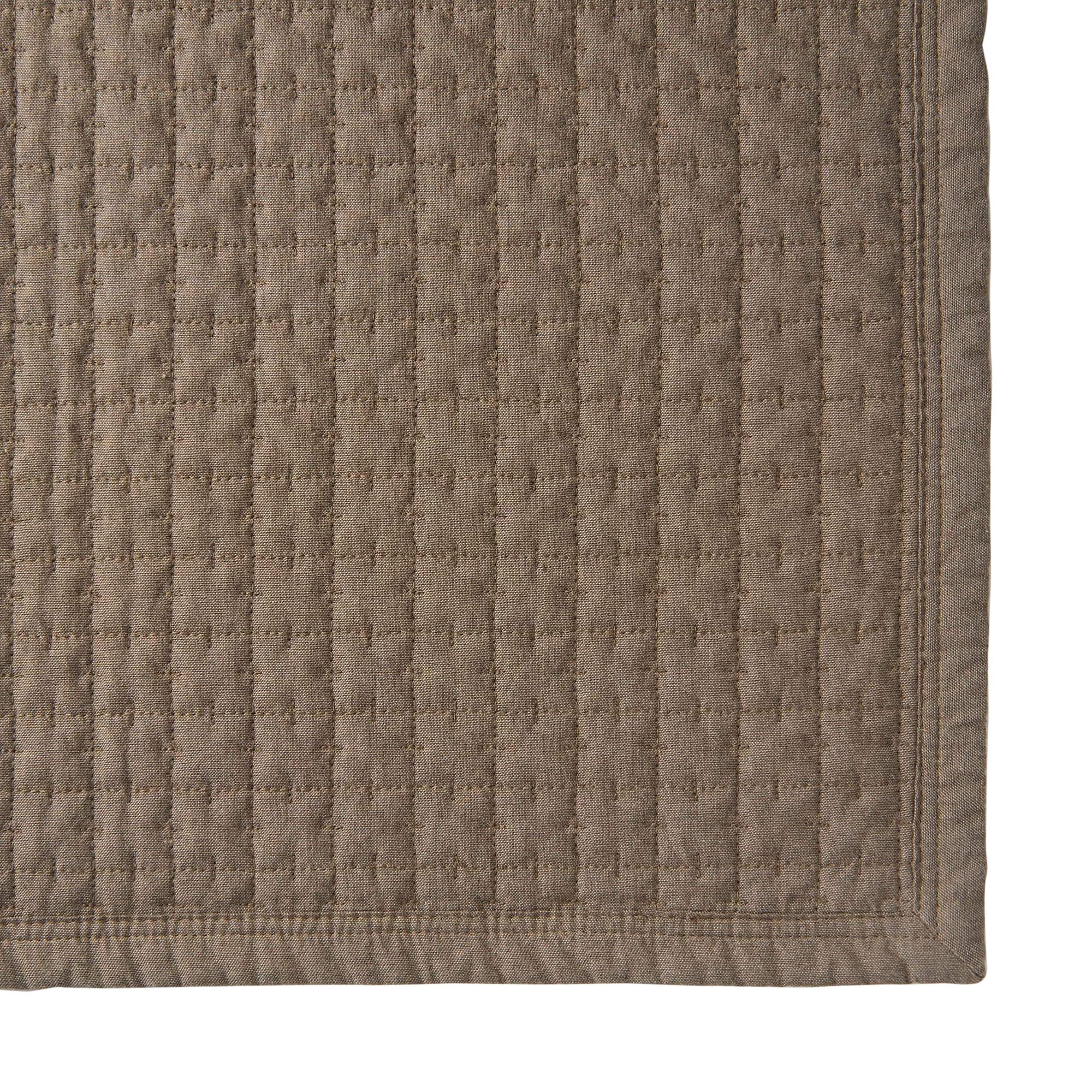 

MUJI Washed Cotton Quilted Rug Brown JFAF3A4S