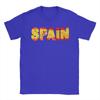 Unique SPAIN Flag T-Shirt for Men Crew Neck Pure Cotton T Shirt  Short Sleeve Tees Plus Size Clothing