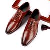 Leather Shoes for Men's New Spring Carved Block Office Derby Shoes Formal Attire Business Oxford Single Shoes Hand-painted