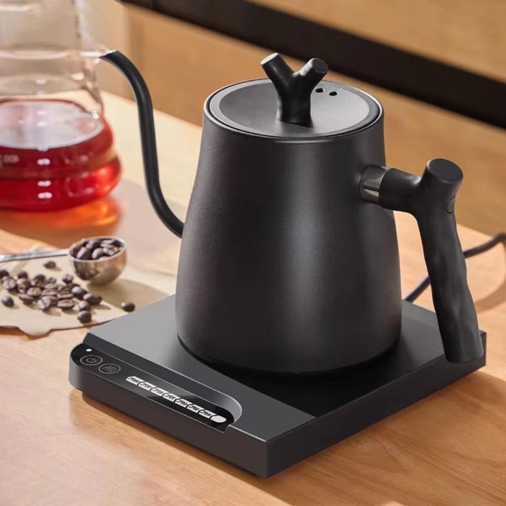 1000ML Goose-neck Electric Kettle Stainless Steel Smart Temp Control Electric Water Pot Fast Heating with Heated Base