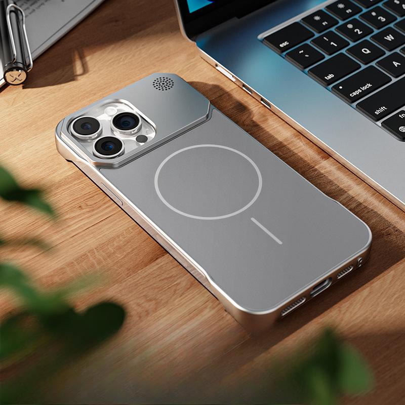 Apple 16 Simple Frameless Mobile Phone Case 11 Suitable for Thin Circle Magnetic Absorption AG Matte IPhone 15 Anti-fall Case 13/14