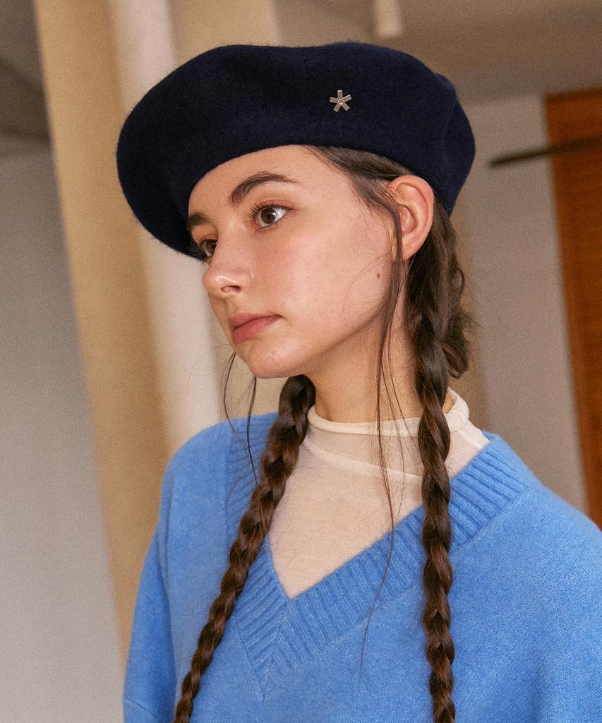 Elkebeullum Adorable Wool Navy Beret