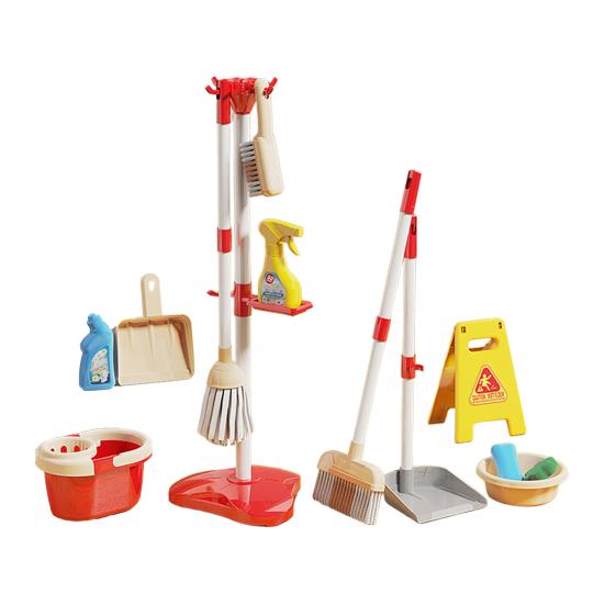 Set Curățenie pentru Copii Mici Jucărie de Curățenie pentru Copii Include Perie de Praf Mop Burete Mătură Făraș Pânză Set de Joacă de-a Treburile Casnice pentru Băieți Fete Vârste 2-5