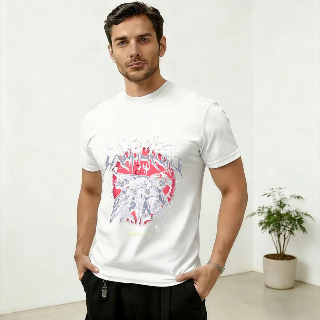 Hazbins Hoteling Vox Solo Metal Cotton T-Shirt For Unisex Summer Y2K Funny T Shirts O-Neck Hippie Tee Shirt Big Size Tops