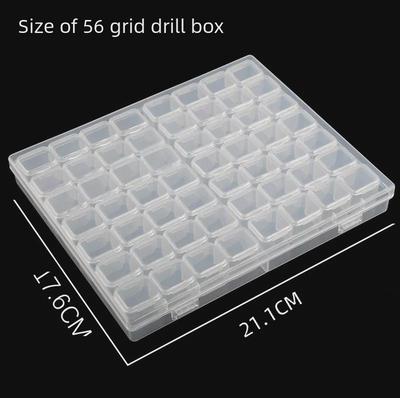 Elmaslar ve Küçük Aksesuarlar İçin 56 Bölmeli Şeffaf Nail Art Saklama Kutusu