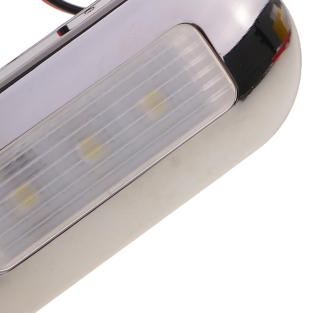 2pcs 12V Marine Oblong Oval Surface Mount Courtesy Light White