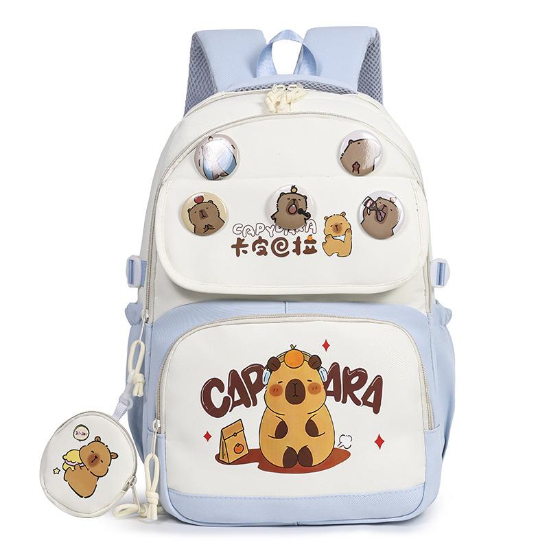School Bag Kapibara New Student Cartoon Primary and Secondary School Students Boys and Girls Mobile Phone Backpack Cute Large Capacity