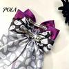Ghost Hair Clip Halloween Silky Satin Bows for Women, Big Ribbon Bow Clips Girls, Long Streamer Oversized Tail Barrettes, Cute Bat Spider Web Pumpkin