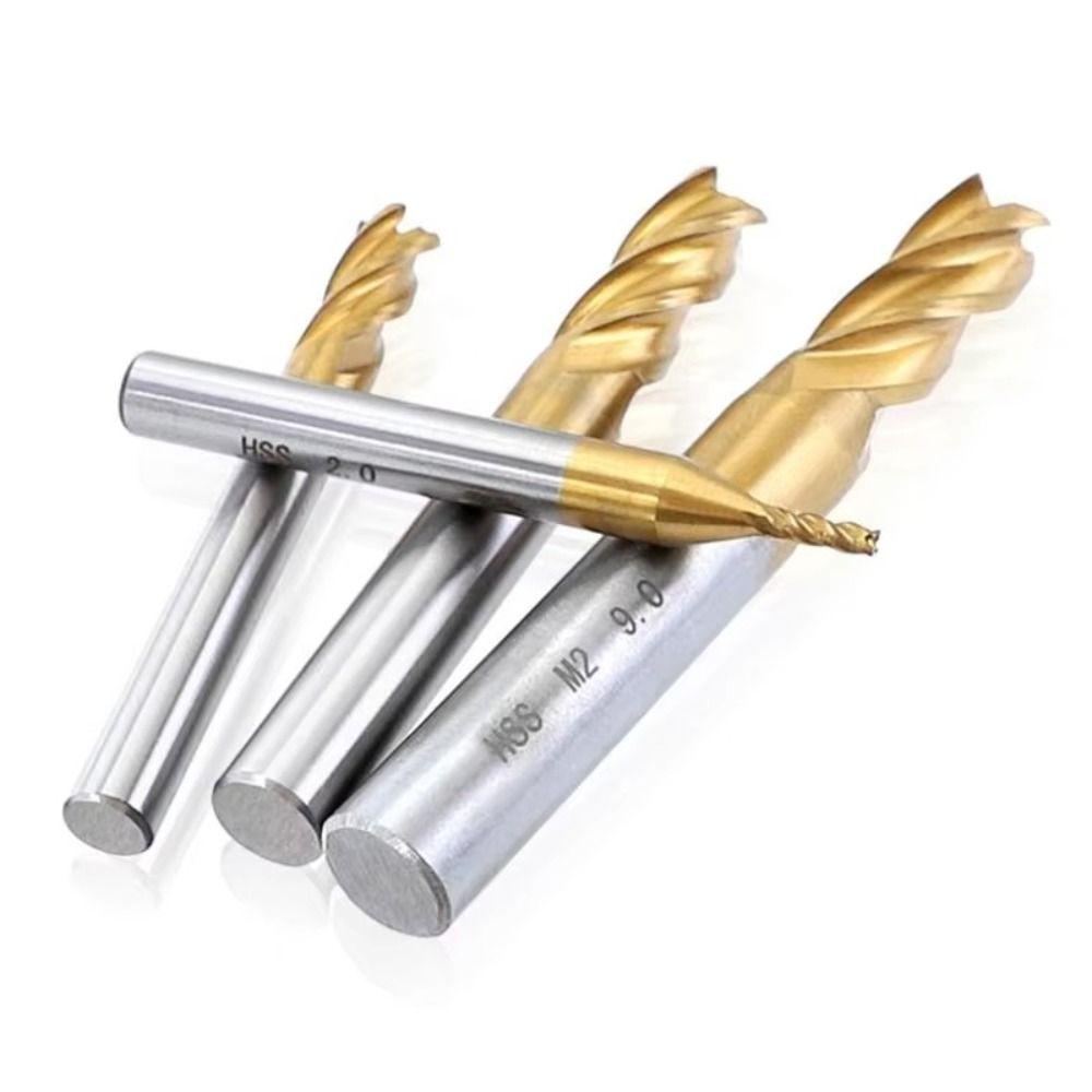 Four-Flute End Milling Cutter 1.5-10mm HSS Drill Bit Aluminum Mill CNC Drill Bit Wood Cutting