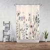 Rustic Floral Black Cat Shower Curtain with Hooks,Botanical Wildflower Butterfly Shower Curtain for Bathroom,Flower Plant Fabric