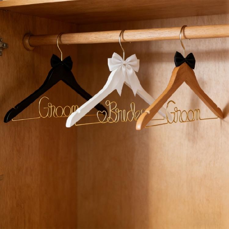 Solid Iron Hanger Engraved Bride Grooms Name Unique Wedding Bachelorette Party Decors