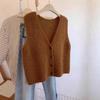 Korean new thick needle retro simple single-breasted sleeveless stacked knitted vest women commuting knitted outer women