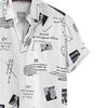 Beach Shirt Graffiti Print Short Sleeve Men Single-breasted Lapel Hawaiian Shirt Beachwear