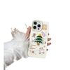 Kreslená ilustrace vyšívaný vánoční stromeček vhodný pro pouzdro na mobilní telefon Apple 16promax 15plus podzim a zima 14/13