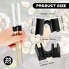 25 PCS Chopstick Helpers, Plastic Reble Training Chopsticks Hinges Connector for Trainers, Adults - Black