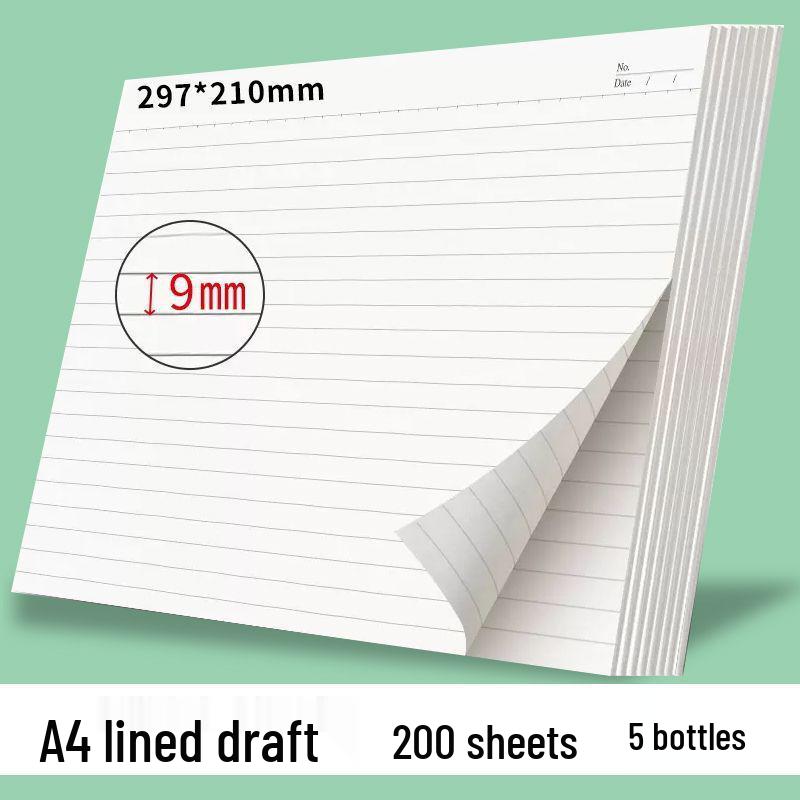 Škrábací papír pro postgraduální zkoušky, vysokoškolské a středoškolské studenty, 2000 listů, A4 náčrtník, prázdný B5 kalkulační papír.