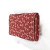 Indenya Inden Business Card Case, Large Capacity, Deerskin Leather, Red with White Lacquer, Dragonfly Pattern, 2501-13-008
