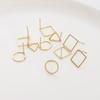 Color-Preserving 12mm 14K Gold-Filled Square Wire Geometric Stud Earrings - Circle & Triangle Design