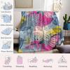 Abstract Floral Doodles Flannel Blanket Warm Soft Halloween Christmas Couch Warm Cozy Decorative Decor Gift For All Season