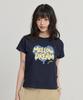 WAIKEI Mellow Dream Sketch Heart Short Sleeve T-Shirt Navy