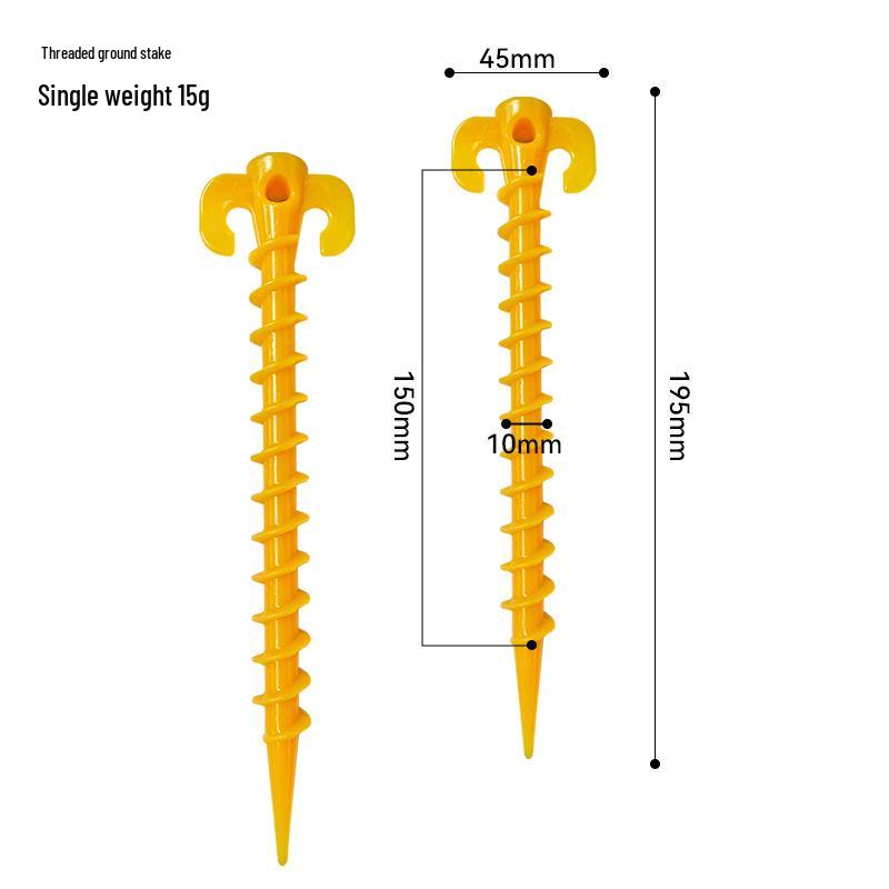 5,5" vroubkované plastové stanové kolíky, 14,5 cm prodloužený design ovčího rohu, stanové příslušenství