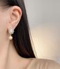 Sparkling Zircon Pearl Earrings Geometric Chandelier Dangle Earrings for Daily or Party Women