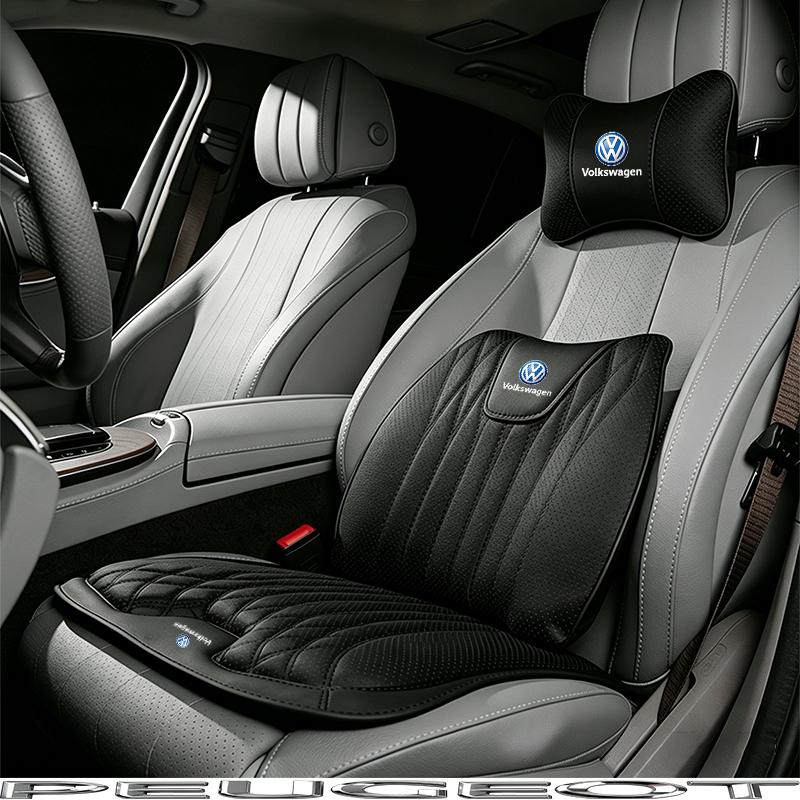 Car Seat Cushion Cover Lumbar Support Waist Cushioning For VW GTI Polo Golf Passat B6 Jetta Tiguan Arteon CC Taigo T-ROC Hub Cap