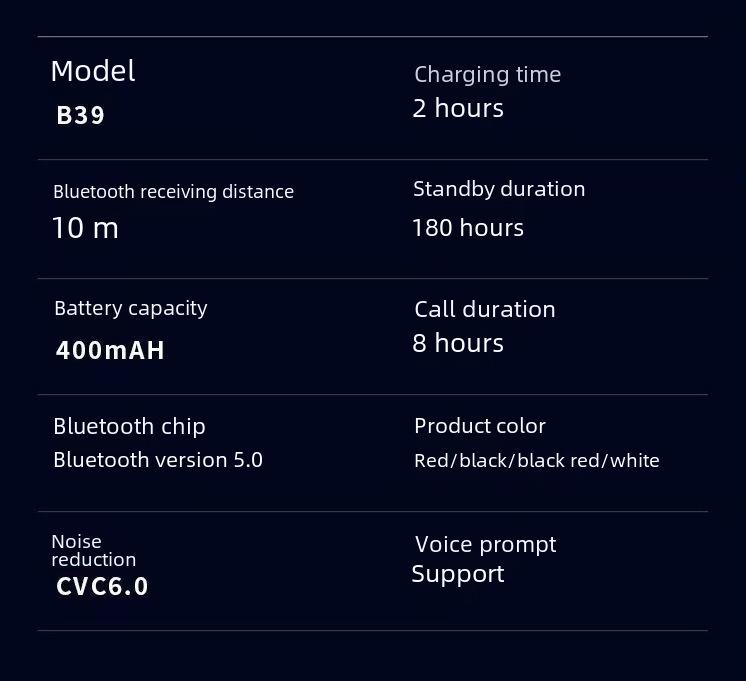 B39 Luminous Bluetooth Headset: Head-Mounted, Wireless, Foldable, Colorful Breathing Light, Heavy Bass Audio