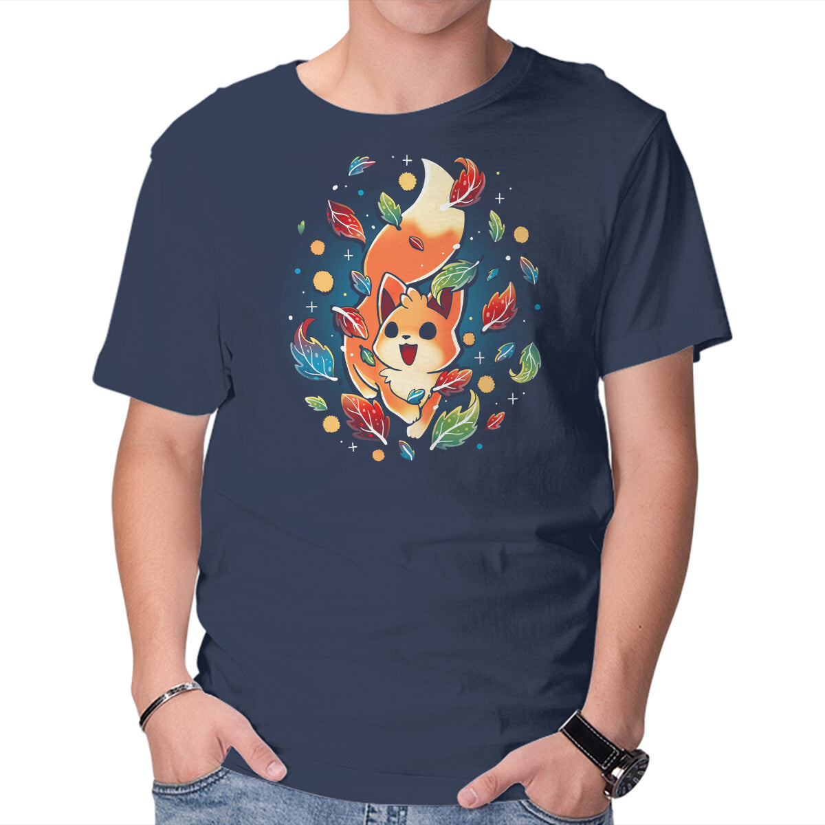 Unisex Crew Neck T-Shirt Funny Fox Graphic Short Sleeve Casual Tee XXXL