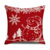 New Christmas Pillow Cover Red Simple Christmas Snowman Print Cushion Home Cushion
