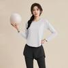 1011 Spring New Long Sleeve Fitness Clothing Women's Loose Breathable Running Quick Drying Clothes Sports Suit Fitness Training Clothing