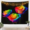Romantic Dark Red Rose Tapestry,Moody Floral Wall Art with Vivid Red Roses & Dark Leaves,for Bedroom,Aesthetic & Cozy Home Decor