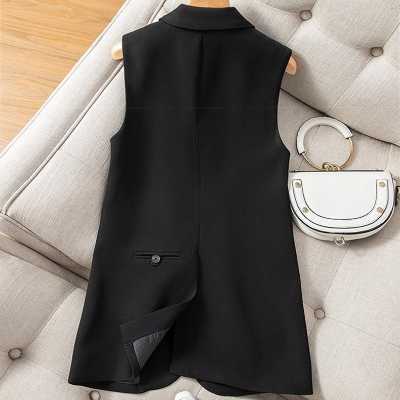 Spring Fashion New Korean Sleeveless Suit Vest for Women Back Split Clothes