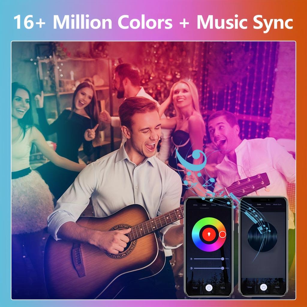 Smart Light Bulbs Wifi Bluetooth E27 E14 GU10 Color Changing LED Bulb Alexa Google Home Lamp Voice Tuya APP Control Music Rhythm