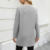 Spring Autumn Women's Mid Length Hoodie Pocket Round Neck Pullover Top Pullovers & Long Sleeves Women’s