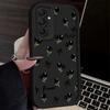 Black Flower Phone Case For Samsung Galaxy S25 S24 S23 Plus S22 S21 Ultra 24 FE Plus A15 A35 A54 A55 5G Shockproof Soft Cover